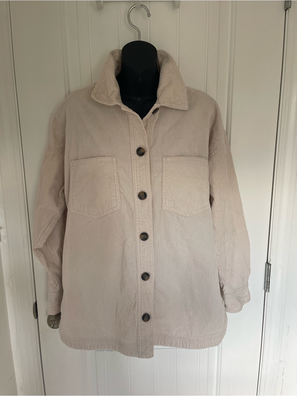Matty M Light Cream Corduroy Utility Jacket